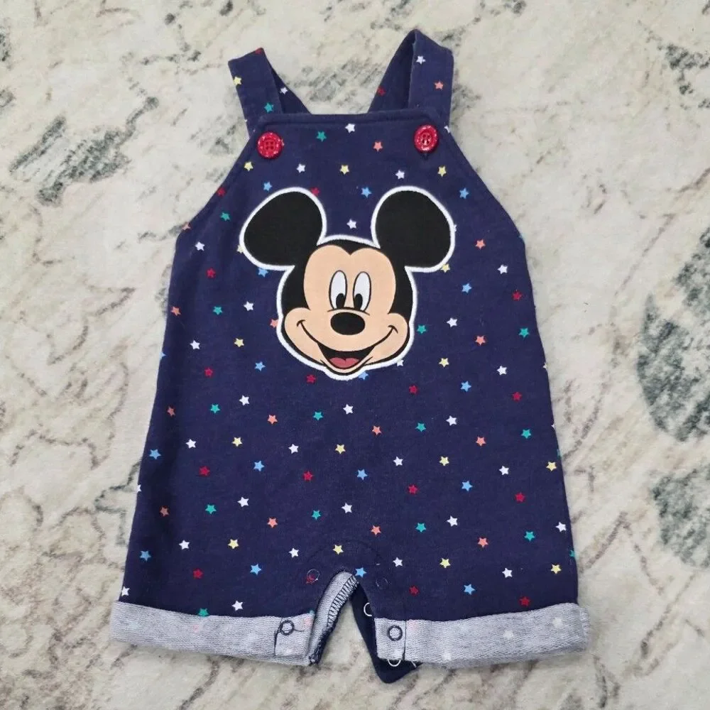 Disney Baby Navy Blue Mickey Mouse Stars Baby Romper 0-3 months